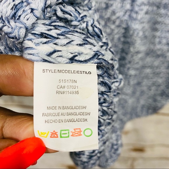 RDI Blue Ombre Open Knit Colorblock Sweater Size L - Picture 6 of 7